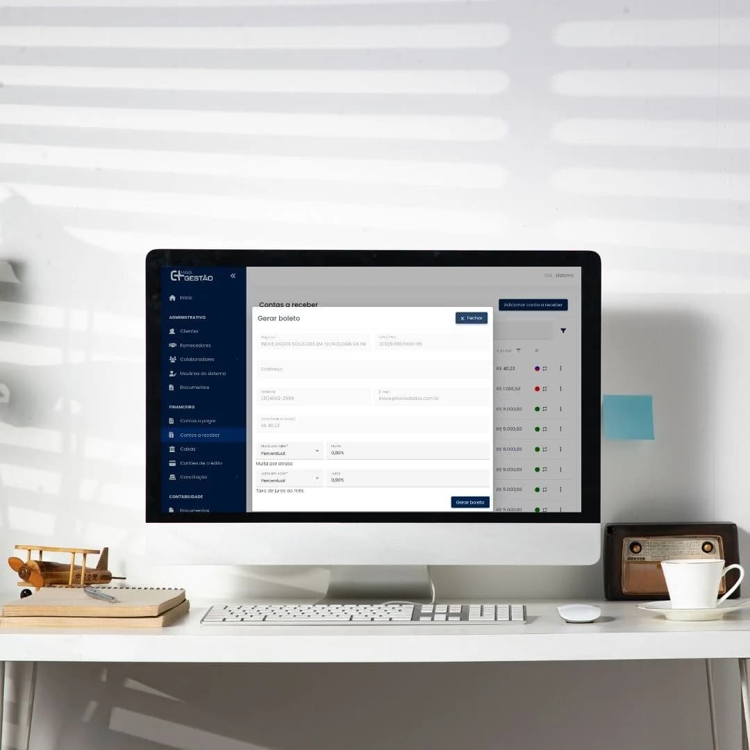 Geração de boleto para cobrança automatizada de clientes de agência de marketing